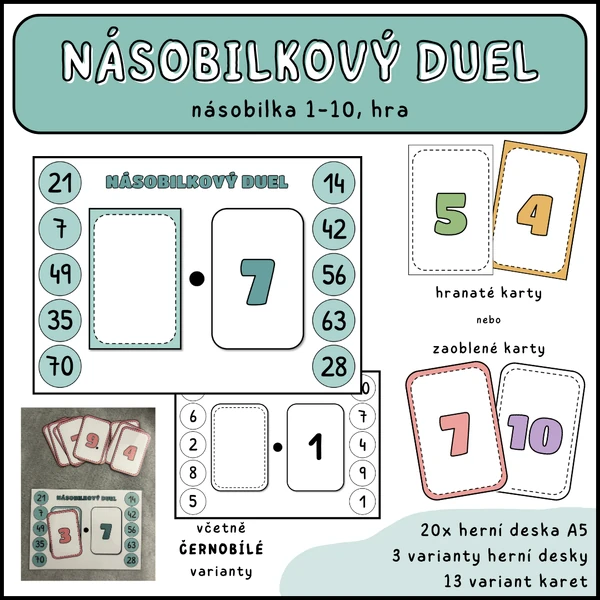 Násobilkový duel - násobilka 1-10
