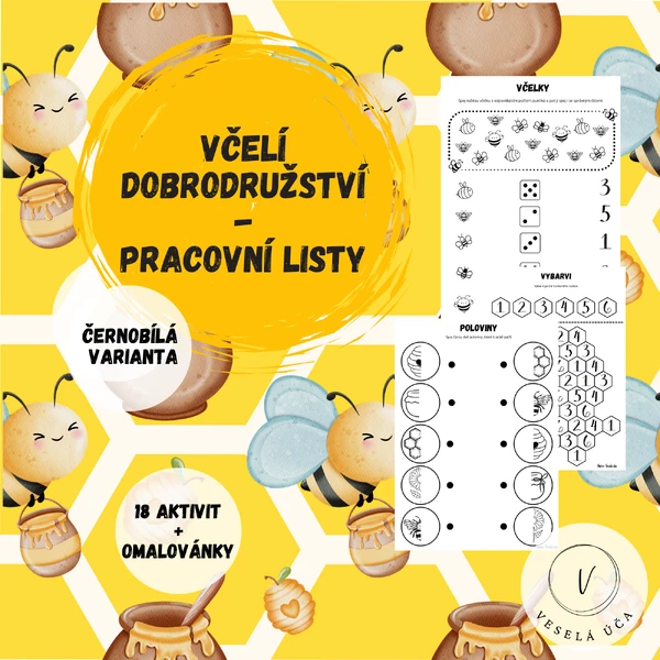 VČELÍ DOBRODRUŽSTVÍ- pracovní listy (černobílá verze)