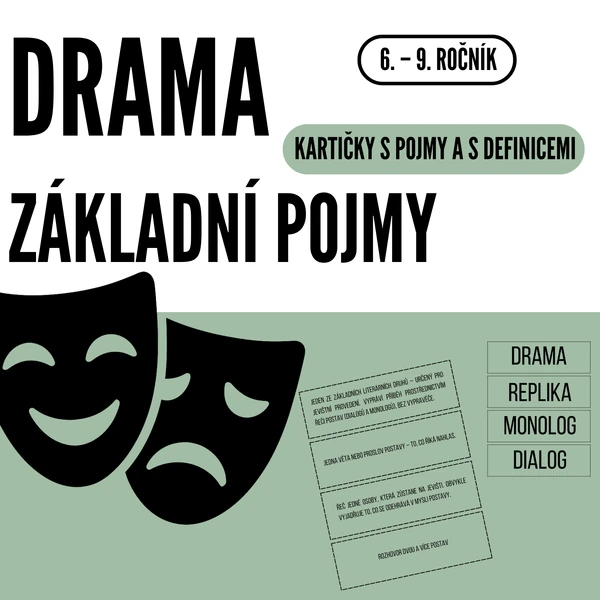Drama – kartičky s pojmy