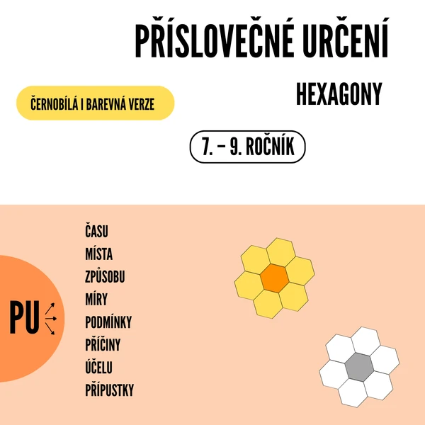 Příslovečné určení – hexagony