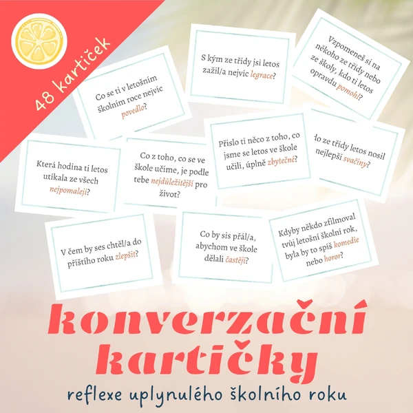 Zhodnocení a reflexe školního roku - konverzační kartičky
