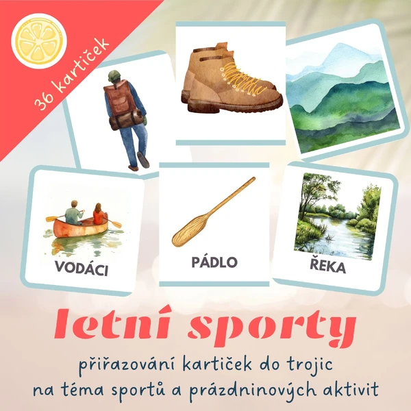 Letní sporty | přiřazování správných trojic