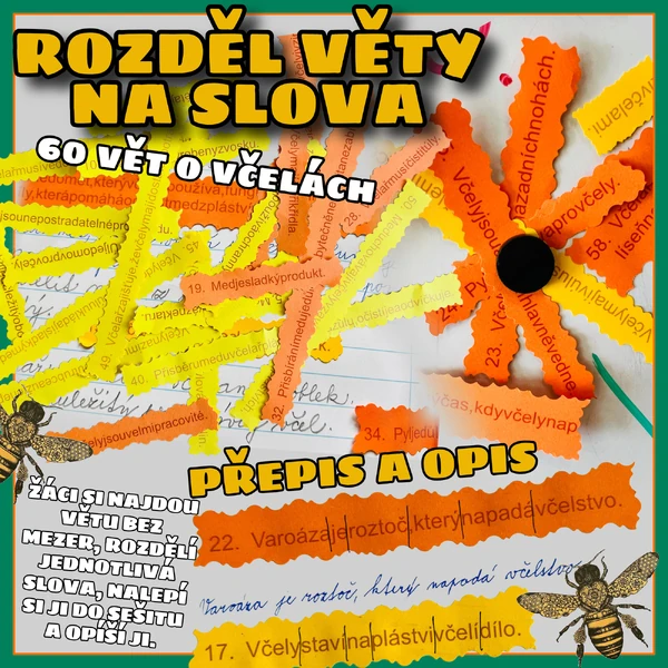6O popletených vět - přepis opis - včely
