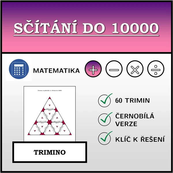 Trimino - Sčítání do 10000 | matematika