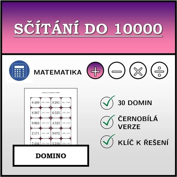 Domino - Sčítání do 10000 | matematika