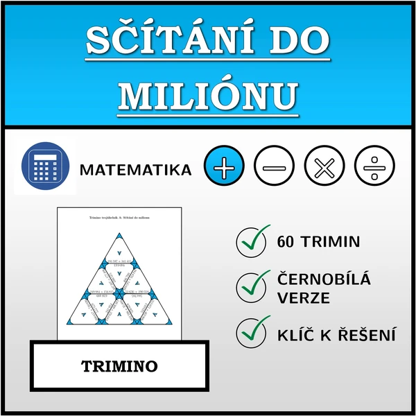Trimino - Sčítání do milionu | matematika