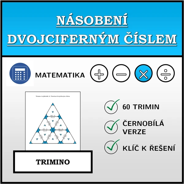 Trimino - Násobení dvojciferným číslem | matematika