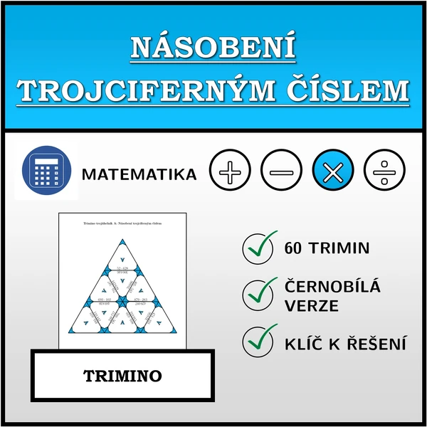 Trimino - Násobení trojciferným číslem | matematika