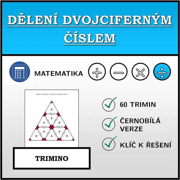 Trimino - Dělení dvouciferným číslem | matematika