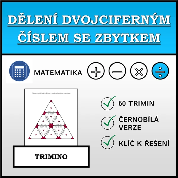 Trimino - Dělení dvouciferným číslem se zbytkem | matematika