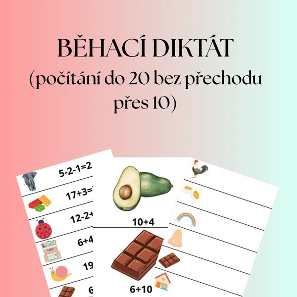 Běhací diktát (počítání do 20 bez přechodu přes 10)