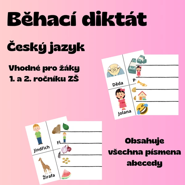 Běhací diktát - všechna písmena abecedy