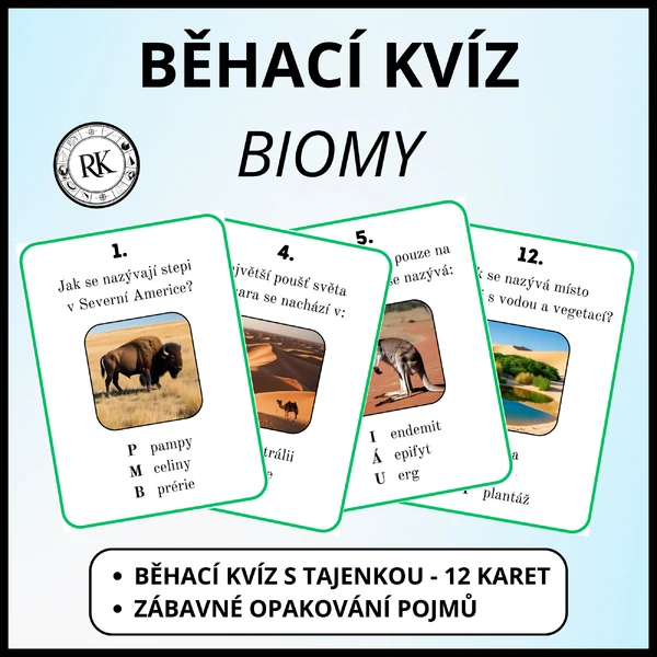 Biomy - Běhací kvíz