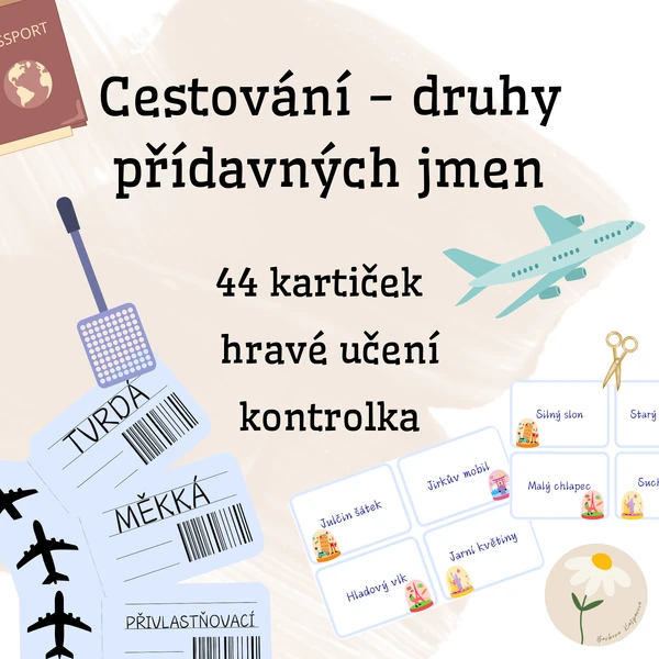 Druhy přídavných jmen - cestování 