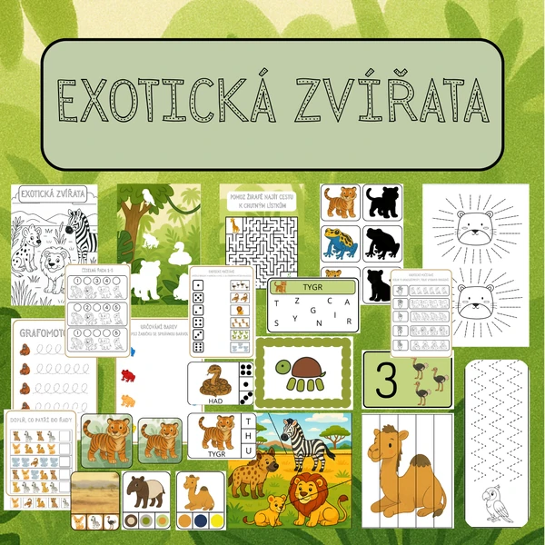 EXOTICKÁ ZVÍŘATA - Pracovní listy