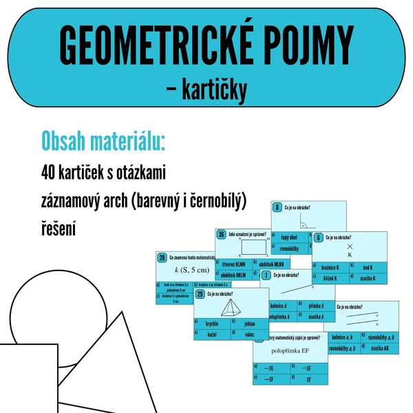 GEOMETRICKÉ POJMY – kartičky