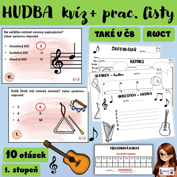 Hudební kvíz s pracovními listy 