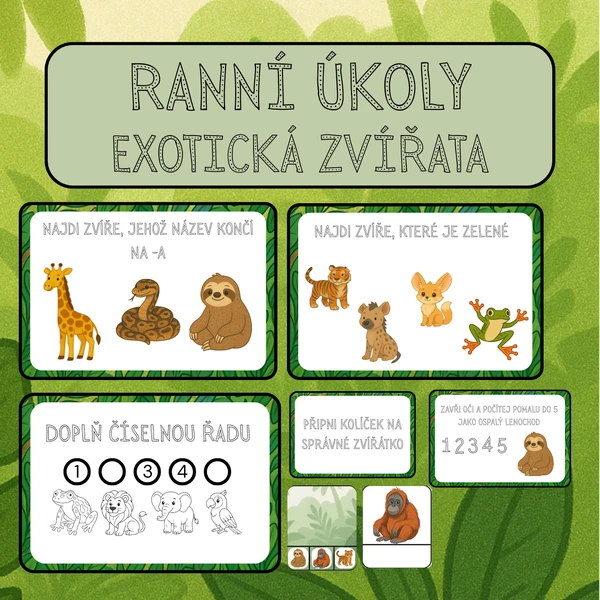 RANNÍ ÚKOLY - EXOTICKÁ ZVÍŘATA