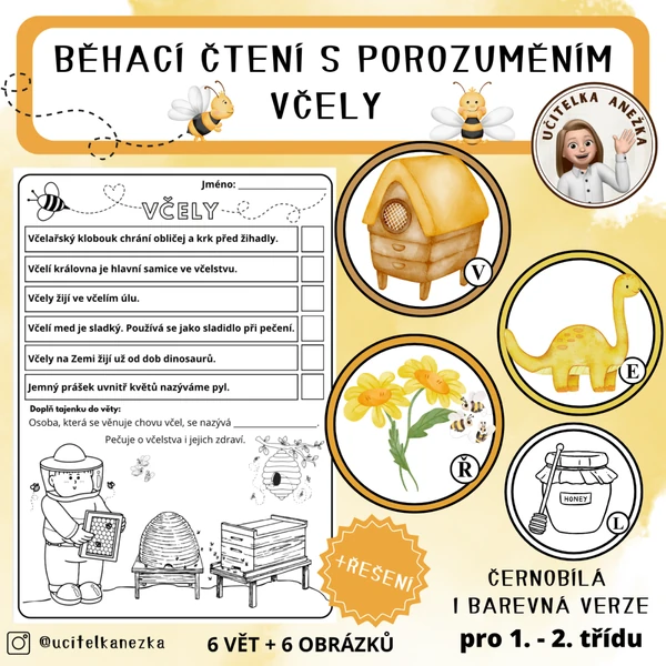 VČELY - BĚHACÍ ČTENÍ (1. - 2. TŘÍDA)