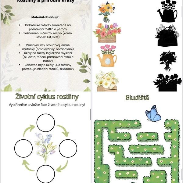 Rostliny - pracovní listy