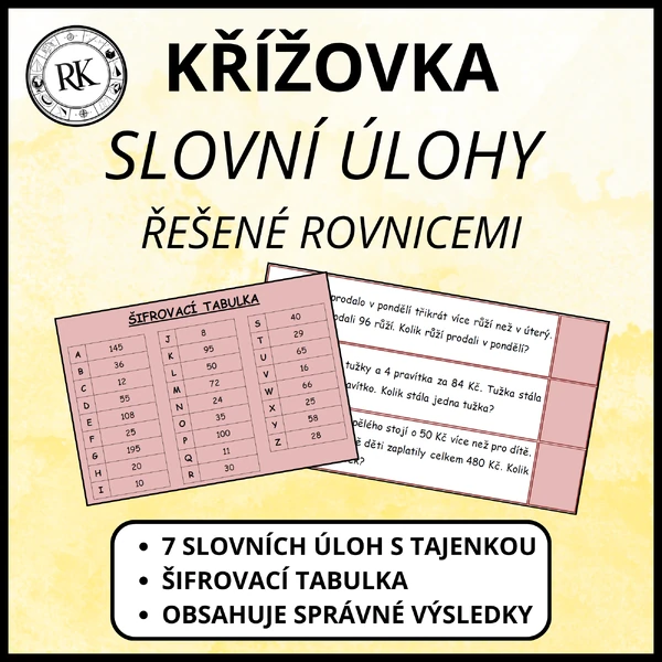 Slovní úlohy - Křížovka