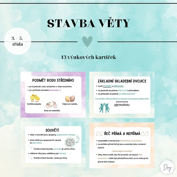 Stavba věty - výukové karty