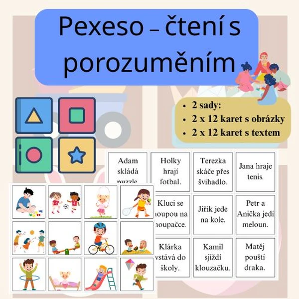Pexeso - čtení s porozuměním