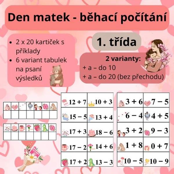 Den matek - běhací počítání (+ a - do 10, + a - do 20 bez přechodu)