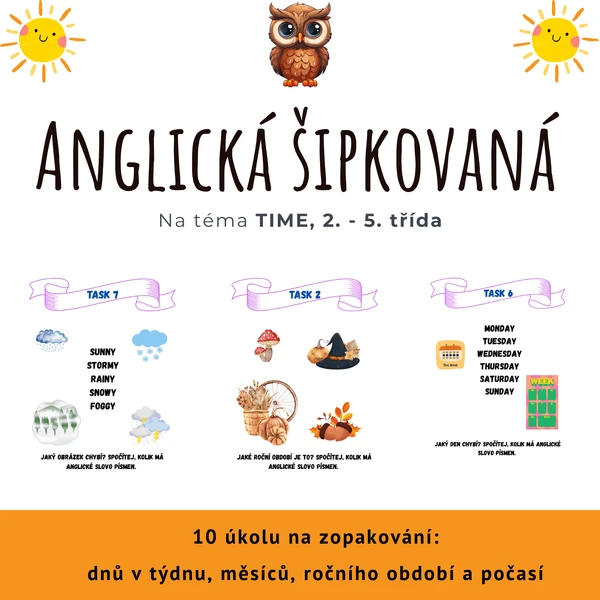 Anglická šipkovaná - TIME ⌛, WEATHER 🌈