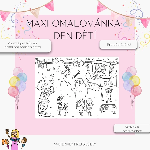 Maxi omalovánka - Den dětí