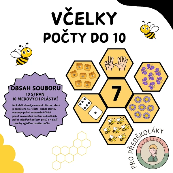 Včelky - počty do 10 