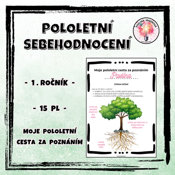 SEBEHODNOCENÍ - Moje pololetní cesta za poznáním (1. ročník)