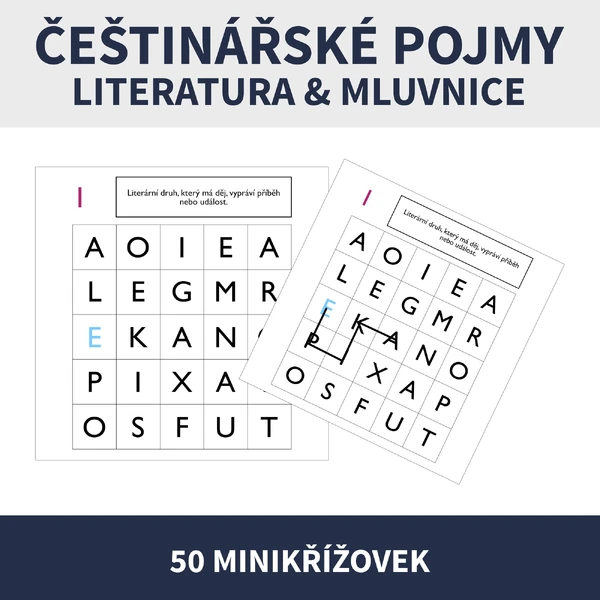 ČEŠTINÁŘSKÉ POJMY (literatura, mluvnice, křížovky)