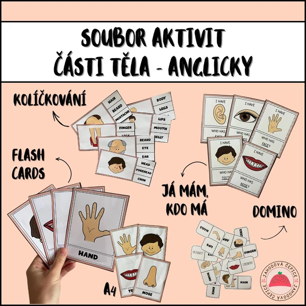 Soubor aktivit - části těla - anglický jazyk