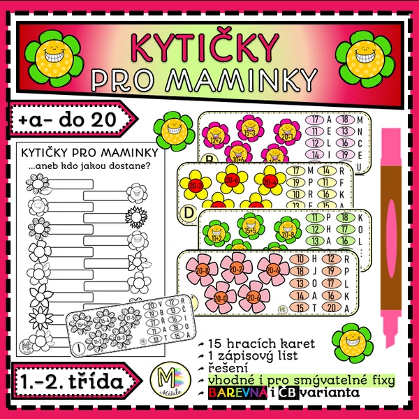 KYTIČKY PRO MAMINKY- + A - DO 20 BEZ PŘECHODU PŘES ZÁKLAD 10 Kategorie: PRVNÍ STUPEŇ ZŠ