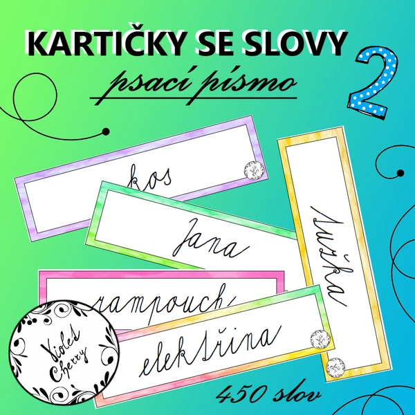 Kartičky se slovy 2 - psací písmo
