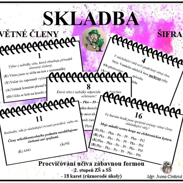 Skladba (větné členy) - šifra