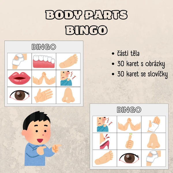 Body parts (části těla) - bingo