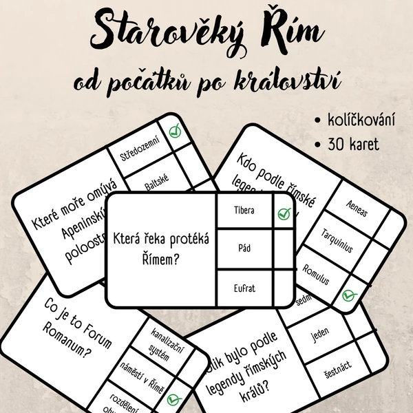 Starověký Řím - počátky až římští králové - kolíčkování