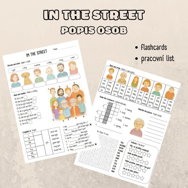 Popis osoby - pracovní list a kartičky