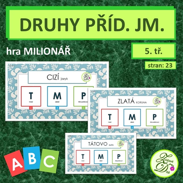 Druhy přídavných jmen (hra Milionář)