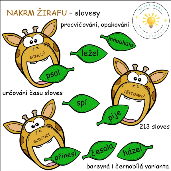 NAKRM ŽIRAFU - slovesa