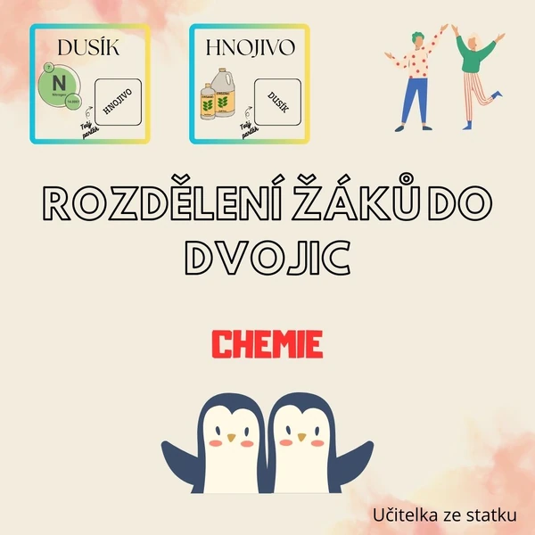 Rozdělení žáků do dvojic - chemie