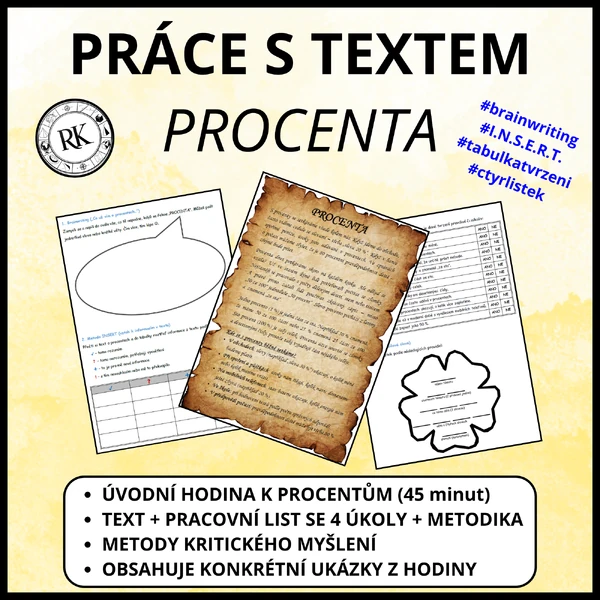 Procenta - Práce s textem