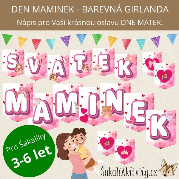  Den maminek - barevná girlanda 