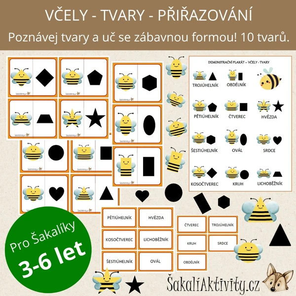  Včely - tvary - přiřazování 