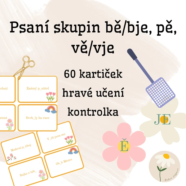Psaní skupin bě/bje, pě, vě/vje