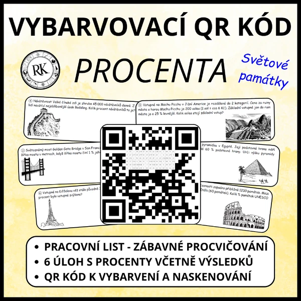 Procenta - Vybarvovací QR kód