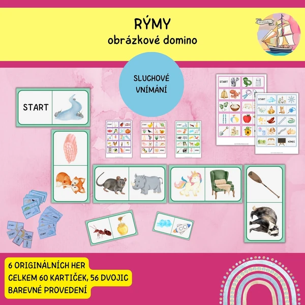Rýmy - obrázkové domino (6 her)