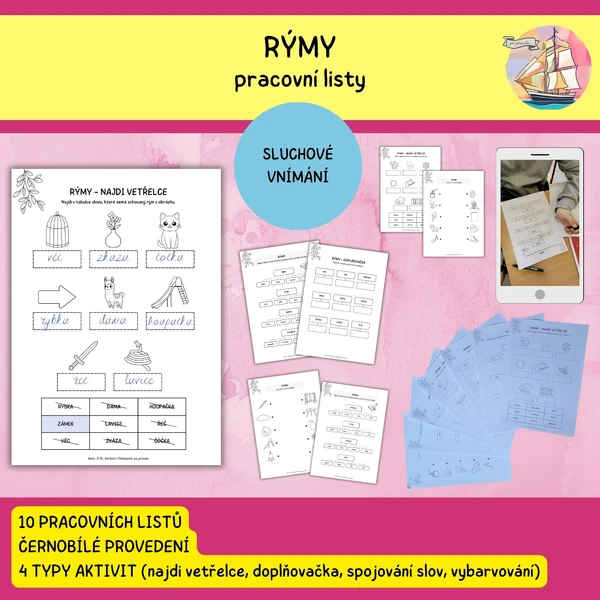 Rýmy - pracovní listy